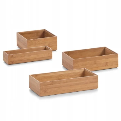 POJEMNIK BAMBUSOWY NA PRZYPRAWY KUCHENNY 23x15x7 PRZYPRAWNIK PRZEGRODY