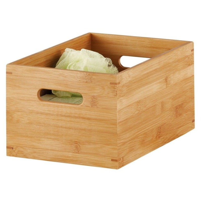 POJEMNIK BAMBUSOWA SKRZYNKA z uchwytami 30x20x14 drewniany organizer