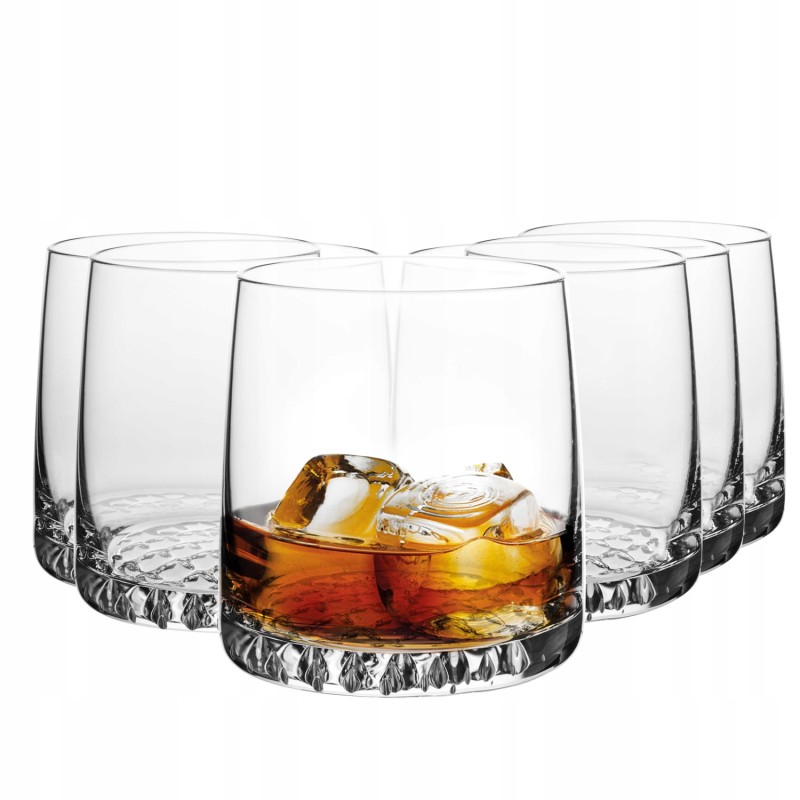 Zestaw Szklanek do Whisky mocnych Alkoholi Grube Dno 6 x 300 ml  Krosno Fjord