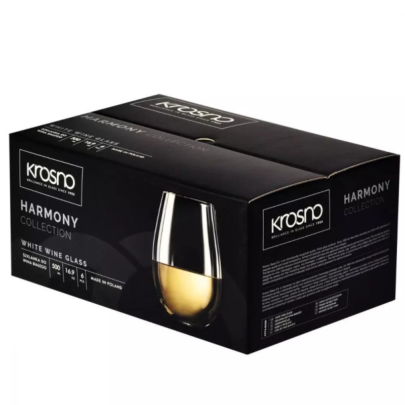 Szklanki do Wody Soku Napojów Harmony Przezroczysty 500 ml  6 szt Komplet