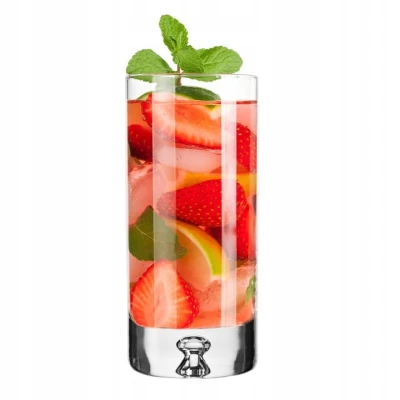 Wysokie Szklanki Lagrima Krosno 6 szt 300 ml  do Napojów Drinków  z Grubym Dnem