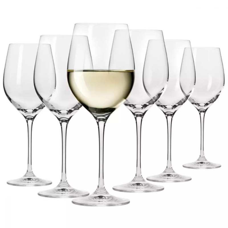 Kieliszki do Wina Białego Wody Krosno Harmony 6 x 370 ml Klasyczne Zestaw