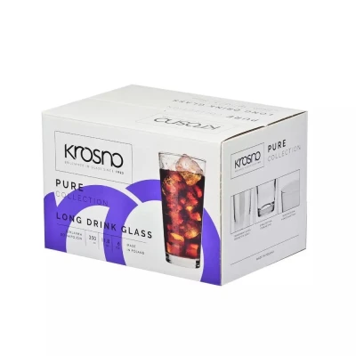Wysokie Szklanki do Piwa Wody Drinków Napojów Krosno 6 szt 350 ml  Zestaw
