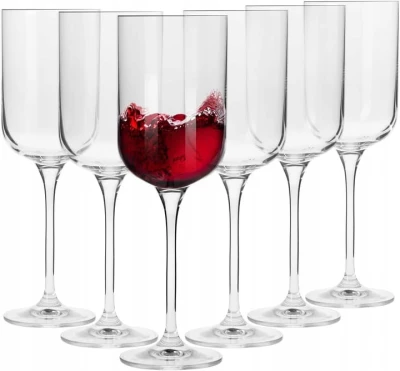 Kieliszki do Wina Wody Drinków Glamour Krosno Uniwersalne 6Sz 350 ml Zestaw