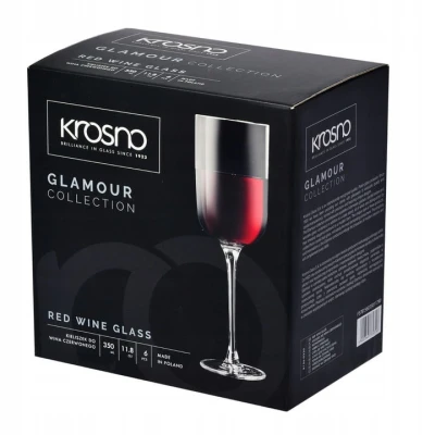 Kieliszki do Wina Wody Drinków Glamour Krosno Uniwersalne 6Sz 350 ml Zestaw