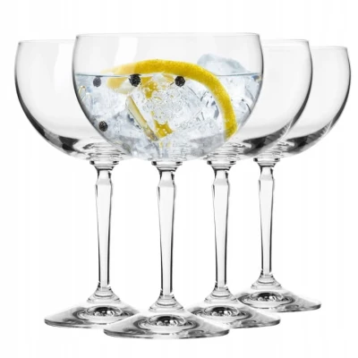 Kieliszki do Wody Koktajli Wina Roma Krosno 4 szt Goblet Zestaw 470 ml Duże