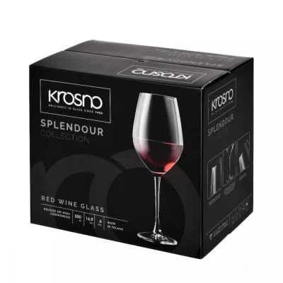 Duże Kieliszki do Wina Wody Splendour Krosno 6 x 500 ml  Duże Prezentowe
