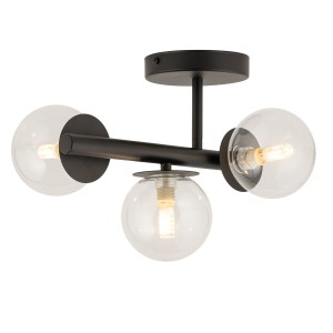 AVOLA plafon 3 czarny/transaparentny stal lakierowana Sigma lighting