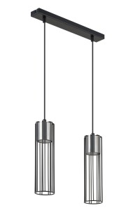 FOBIA 2 lampa wisząca prosty czarny/srebrny stal lakierowana