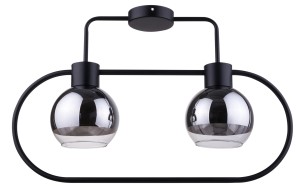 LINDA 2 plafon CZARNY stal lakierowana, klosz szklany Sigma lighting