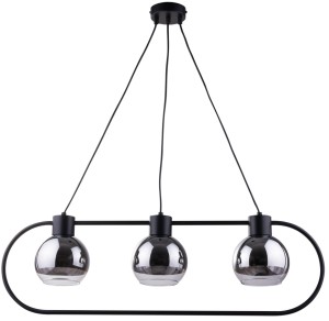 LINDA 3 lampa wisząca CZARNY stal lakierowana, klosz szklany