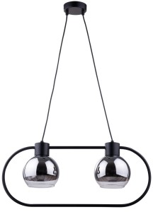 LINDA 2 lampa wisząca CZARNY stal lakierowana, klosz szklany