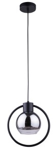 LINDA 1 lampa wisząca CZARNY stal lakierowana, klosz szklany