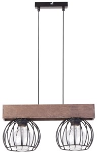 MILAN 2 lampa wisząca BRĄZOWY stal lakierowana + sklejka Sigma lighting