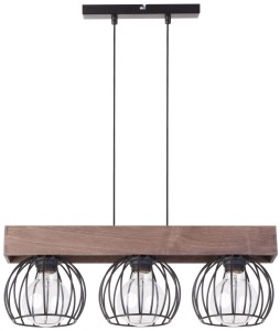MILAN 3 lampa wisząca BRĄZOWY stal lakierowana + sklejka Sigma lighting