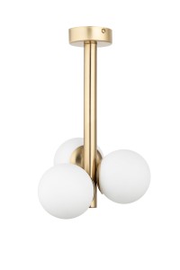 PERLA LUX 3 plafon biały stal mosiądzowana Sigma lighting
