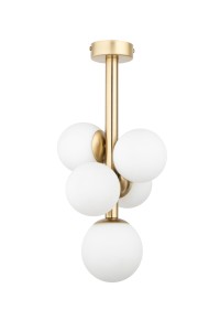 PERLA LUX 5 plafon biały stal mosiądzowana Sigma lighting