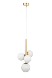 PERLA LUX 4 zwis biały stal mosiądzowana Sigma lighting