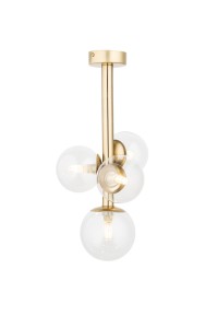 PERLA LUX 4 plafon transparentny stal mosiądzowana Sigma lighting