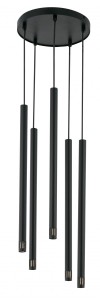 SOPEL LASER 5 CZARNY lampa wisząca stal lakierowana Sigma lighting