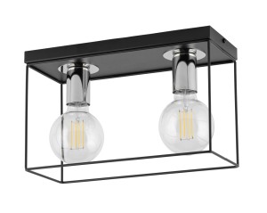 VOX 2 Plafon czarny/srebrny stal lakierowana, nikiel Sigma lighting