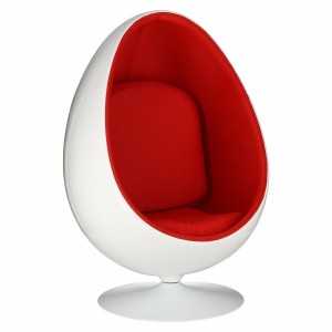 Fernity Fotel Ovalia Chair biało czerwony
