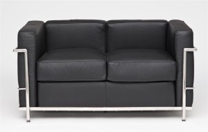 Fernity Sofa 2-osobowa Kubik czarna skóra TP