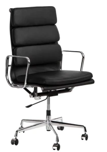 Fernity Fotel biurowy CH2191T czarna skóra chrom