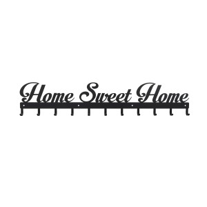 Wieszak Sweet Home czarny Fernity z 11 haczykami