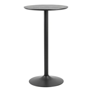Fernity Stół barowy Ibiza czarny, okrągły blat 60cm, metalowa podstawa