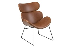 Fernity Fotel Cazar Vintage brązowy PU czarna po dstawa