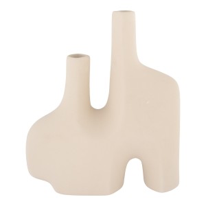 Fernity Wazon Sand beżowy, ceramiczny, dwa otwory na kwiaty