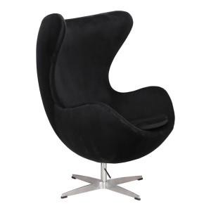 Fernity Fotel Jajo Velvet czarne/ srebrna         podstawa
