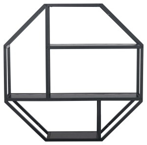 Fernity Półka Seaford Octagon czarna, metalowa z MDF