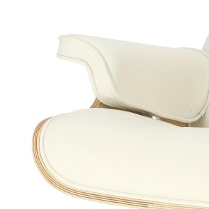 Fernity Fotel Vip z podnóżkiem biały/rosewood/ srebrna baza