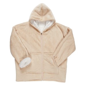 Fernity Bluza ocieplana rozpinana/ snuddie        z kieszenią beżowa