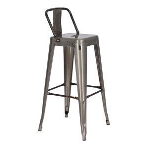 Fernity Hoker Paris Back Short 75cm metaliczny insp. Tolix