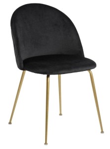 Fernity Krzesło Louise Black/Gold z drewna i tkaniny