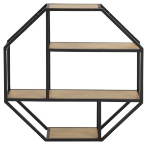 Fernity Półka Seaford Octagon dąb, 3 półki, metal, MDF