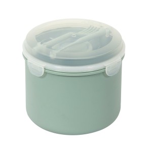 Fernity Lunch Box Okrągły 1,4l Zielony z Przykrywką i Akcesoriami