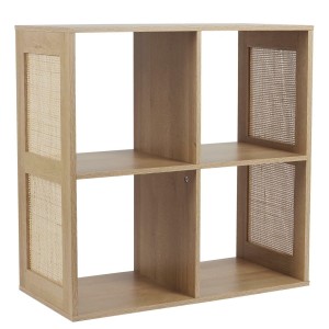 Regał Kali 4 półki Fernity naturalny rattan MDF
