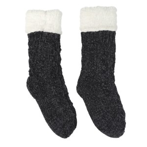 Fernity Skarpety Chenille ocieplane czarne