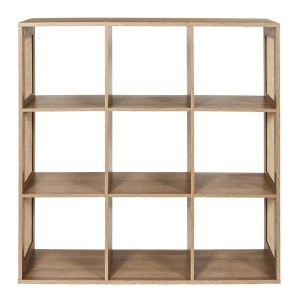 Regał Klaus 9 półek Fernity, płyta MDF, naturalne wykończenie