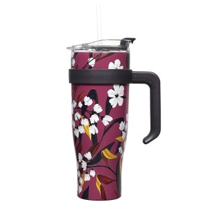 Fernity Kubek termiczny z uchwytem Fleur 1,2l     różowy