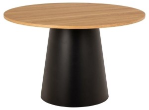Fernity Stół okrągły Soli 120cm dąb/czarny