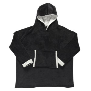 Fernity Bluza ocieplana z kieszenią/ snuddie      czarna