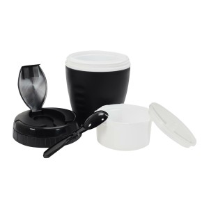 Fernity Lunchbox Travel okrągły czarny do zupy z zakręcanym wieczkiem