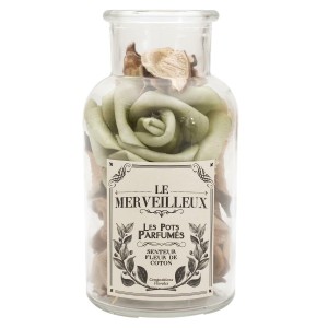 Fernity Szklany słój 16cm z pot pourri zielone