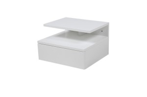 Fernity Szafka nocna Ashlan White z MDF, z szufladą i półką