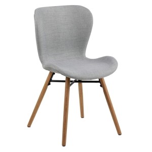 Fernity Krzesło Batilda light grey z drewna dębowego